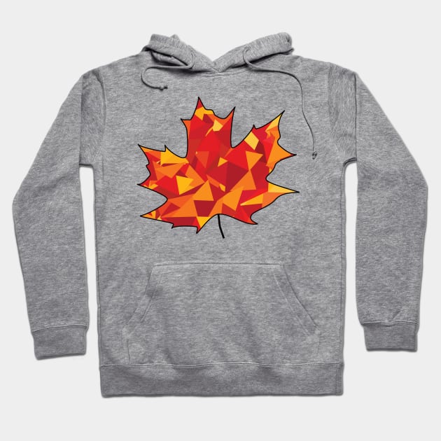 Geometric Maple Leaf Hoodie by Ezzie